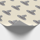 Hexenhut-Doodle-Halloween-Muster Geschenkpapier (Ecke)