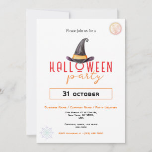 Hexenhut Geschäft Halloween-Party Büro Veranstaltu Einladung