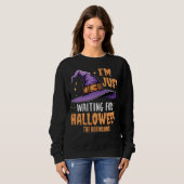 Hexenhut Gewartet für Halloween Sweatshirt (Vorne ganz)
