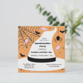 Hexenhut Halloween jedes Jahr Einladung zum Geburt (Stehend Vorderseite)