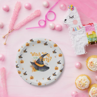 Hexenhut Halloween Pappteller