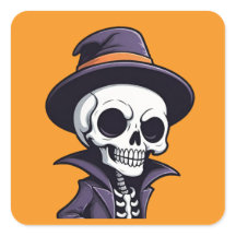 Hexenhut Halloween Skeleton Stickers