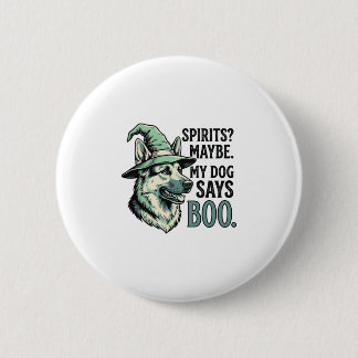 Hexenhut-Hund Vintage-Stich Halloween-Humor De Button