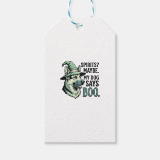 Hexenhut-Hund Vintage-Stich Halloween-Humor De Geschenkanhänger