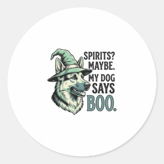Hexenhut-Hund Vintage-Stich Halloween-Humor De Runder Aufkleber