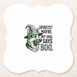 Hexenhut-Hund Vintage-Stich Halloween-Humor De Untersetzer