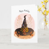 Hexenhut-Hütte Geburtstagskarte Karte (Gelbe Blume)