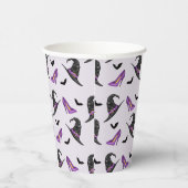 Hexenhut Lila Schuhe und Fledermäuse Halloween Pappbecher (Rechts)