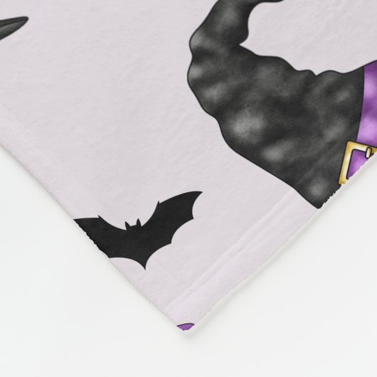 Hexenhut Lilac-Heelse mit Fledermausmuster Fleecedecke (Ecke)