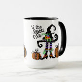 Hexenhut lustig, wenn der Schuh Halloween anpasst Tasse (VorderseiteRechts)