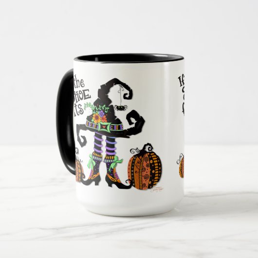 Hexenhut lustig, wenn der Schuh Halloween anpasst Tasse (Vorderseite Links)