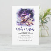 Hexenhut mit Button, Halloween Einladung (Stehend Vorderseite)