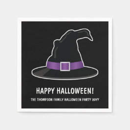 Hexenhut mit Lila Details glückliches Halloween Serviette