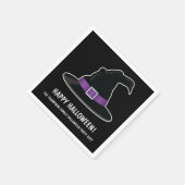 Hexenhut mit Lila Details glückliches Halloween Serviette (Ecke)