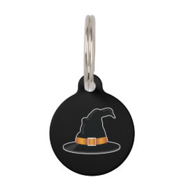 Hexenhut mit orangefarbenem Hexenhutt Halloween Haustiermarke