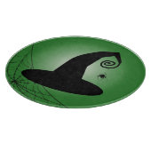 Hexenhut mit Spiderweb Green Cutting Board Schneidebrett (Ecke)