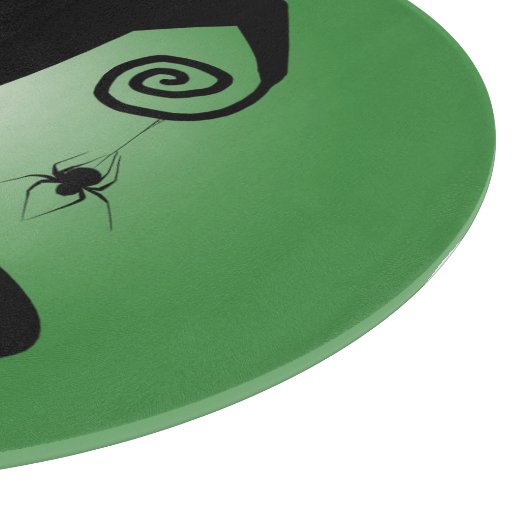 Hexenhut mit Spiderweb Green Cutting Board Schneidebrett (Ecke)