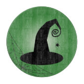 Hexenhut mit Spiderweb Green Cutting Board Schneidebrett (Vorderseite)