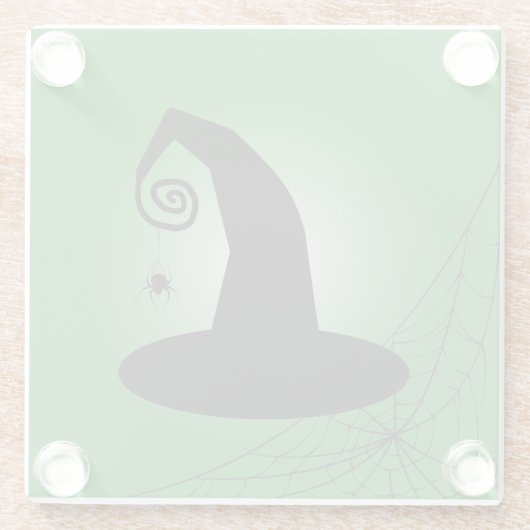 Hexenhut mit Spiderweb-grünem Untersetzer (Rückseite)