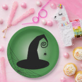 Hexenhut mit Spiderweb-Tellern Pappteller (Party)