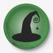 Hexenhut mit Spiderweb-Tellern Pappteller (Vorderseite)