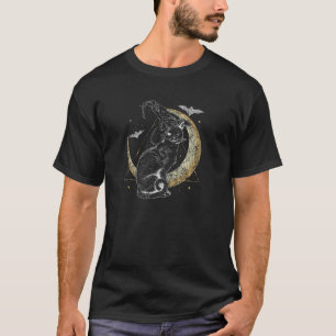 Hexenhut Moon Black Cat Halloween Familiar für Wi T-Shirt