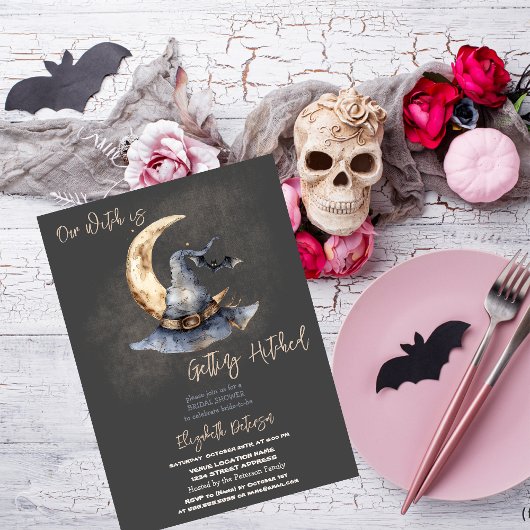 Hexenhut Moon Halloween Dark Brautparty Einladung