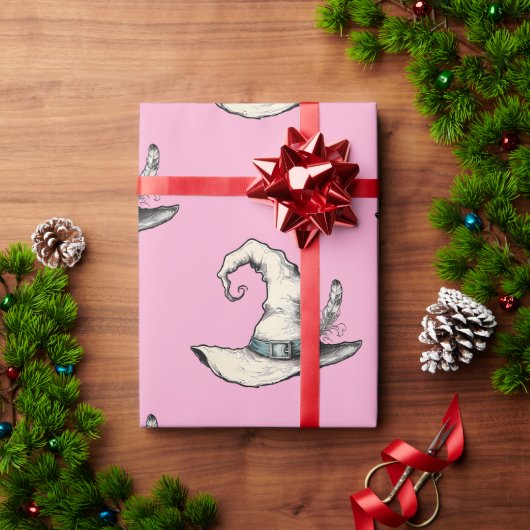 Hexenhut Pink Geschenkpapier (Feiertagsgeschenk)