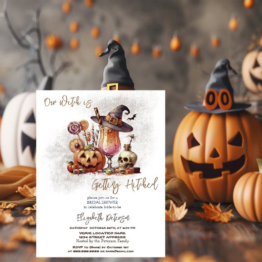Hexenhut Pumpkin Drink Halloween-Brautparty Einladung