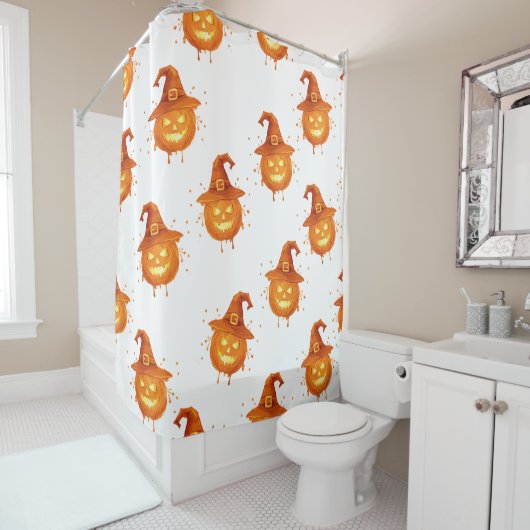 Hexenhut Pumpkin Gothic Bathroom Design - Spooky Duschvorhang (Beispiel)