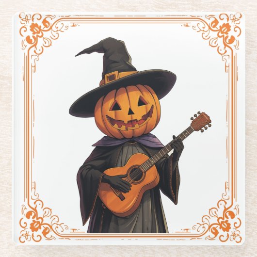 Hexenhut Pumpkin Halloween Vibes Glasuntersetzer (Vorderseite)