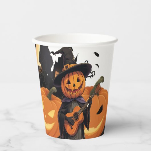 Hexenhut Pumpkin Halloween Vibes Pappbecher (Vorderseite)