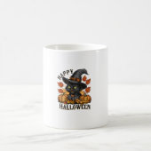 Hexenhut, schwarzes Katzen, Katzenkatze mit Hexenh Kaffeetasse (Mittel)
