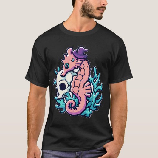 Hexenhut-Seepferdchen T-Shirt (Vorderseite)