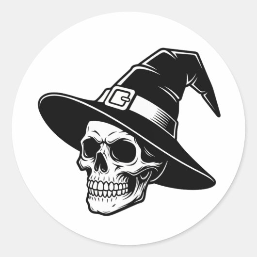 Hexenhut Totenkopf Gothic Art - Aufkleber (Vorderseite)