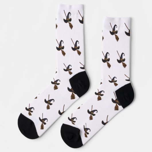 Hexenhut und Besenstiel Socken (Linkes Detail)