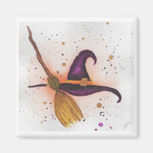 Hexenhut und Broom Magnet