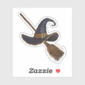 Hexenhut und Broomstick Aufkleber (Blatt)