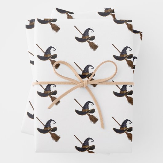 Hexenhut und Broomstick Geschenkpapier Set (Beispiel)