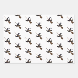 Hexenhut und Broomstick Geschenkpapier Set