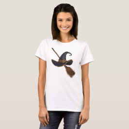 Hexenhut und Broomstick T-Shirt