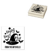 Hexenhut und Fledermäuse - glückliches Halloween Gummistempel (Stempel)