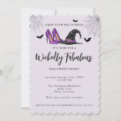 Hexenhut und Heelse Halloween-Party für Frauen Einladung (Vorderseite)