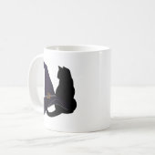 Hexenhut und Katze Kaffeetasse (Vorderseite Links)
