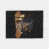 Hexenhut und magisches Buch Spooky Library Hallowe Fleecedecke (Vorderseite (Horizontal))