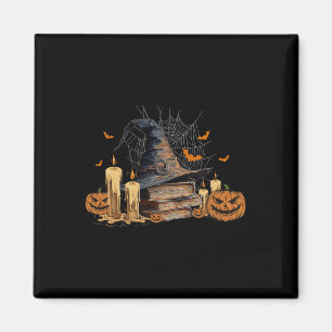 Hexenhut und magisches Buch Spooky Library Hallowe Magnet