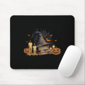 Hexenhut und magisches Buch Spooky Library Hallowe Mousepad (Mit Mouse)