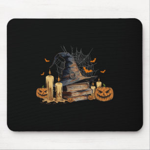 Hexenhut und magisches Buch Spooky Library Hallowe Mousepad