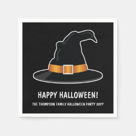 Hexenhut und Orangenhut, Schwarzes Halloween Serviette