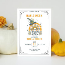 Hexenhut und Regenbogen Minimalistisches Halloween